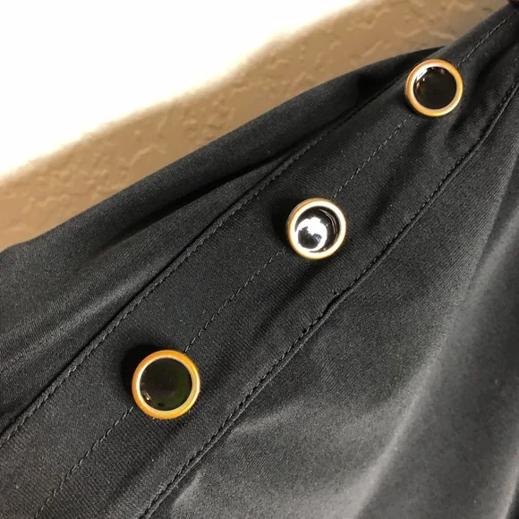 WHBM black batwing button sleeve blouson dress size Extra Large XL - Picture 7 of 16